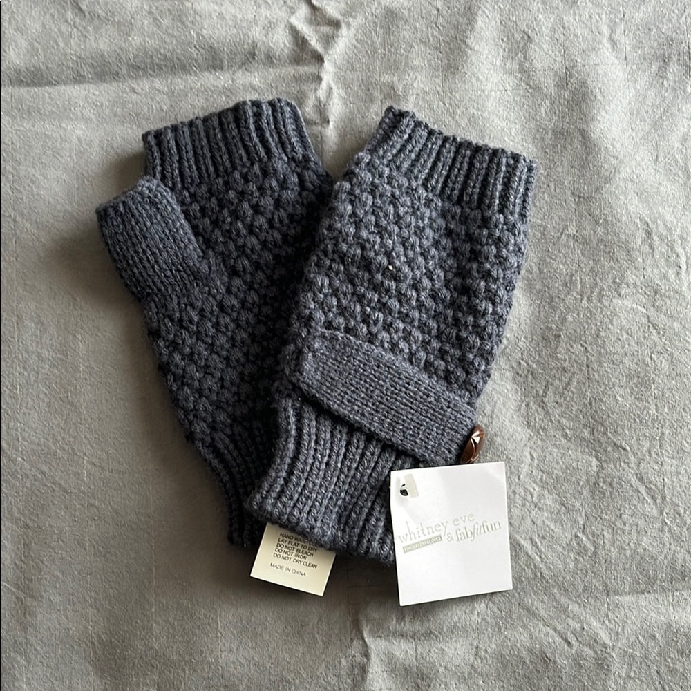 Whitney Eve Charcoal Knit Fingerless Gloves